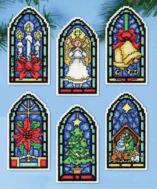 Stained Glass Ornaments Counted Cross Stitch Kit
